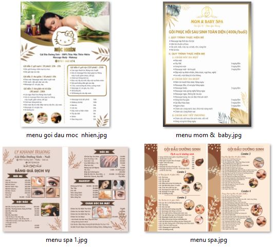 4+ Menu Spa Beauty file Vector